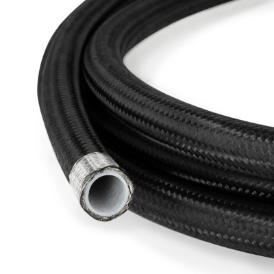 HEL Black Nylon Cotton -10 AN Braided PTFE Hose (13mm Internal Diameter)
