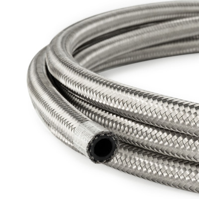 AN6 Rubber Stainless Braided Fuel Oil Coolant Hose Line